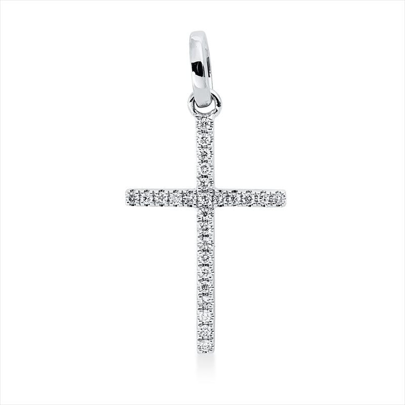 Anhänger 18 kt WG, mit Öse, 26 Brill. 0,06 ct, W-si