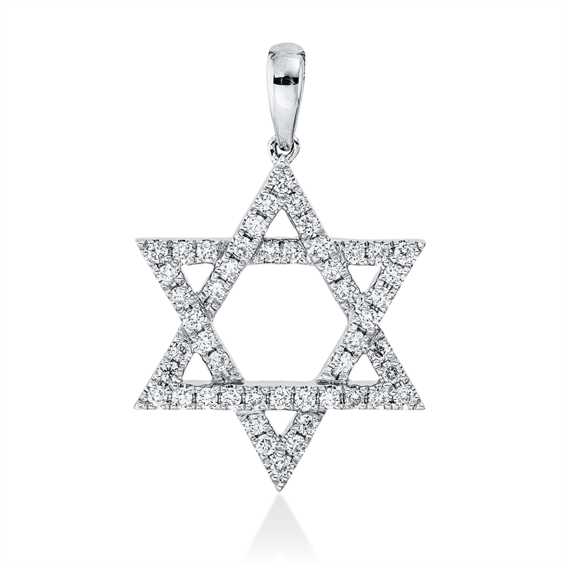 Anhänger 18 kt WG, mit Öse, 49 Brill. 0,42 ct, TW-si