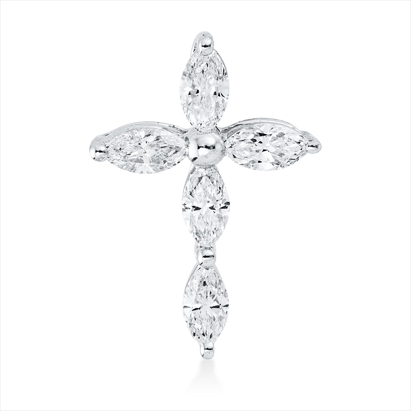 Anhänger 18 kt WG, 5 Nav. 0,21 ct, TW-vsi/si