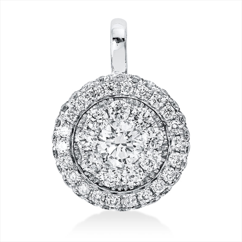 Anhänger 18 kt WG, mit Öse, 57 Brill. 0,65 ct, TW-si