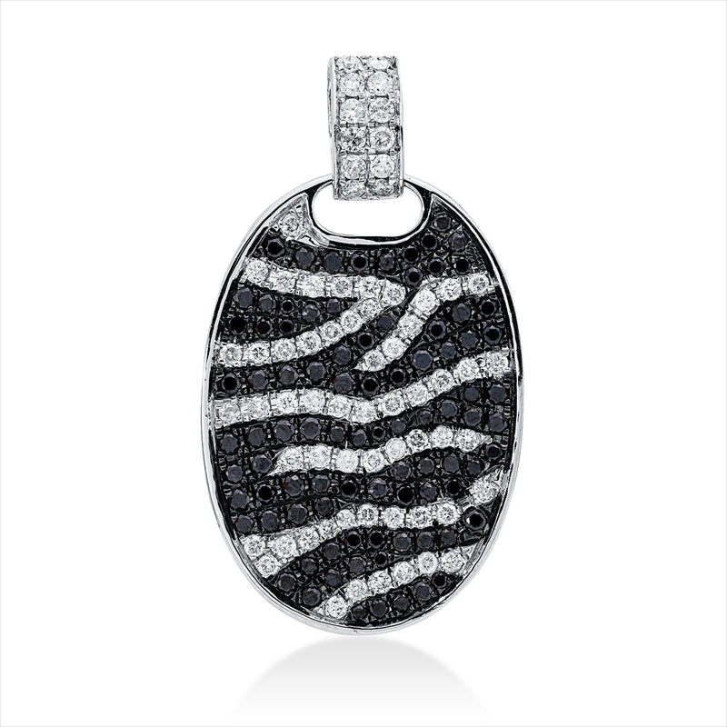 Anhänger 18 kt WG, Fassung teils schwarz rhodinie, 154 Brill. 1,41 ct, fancy