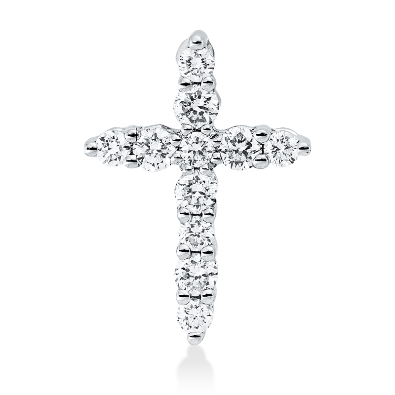Anhänger 18 kt WG, 11 Brill. 0,18 ct, TW-si