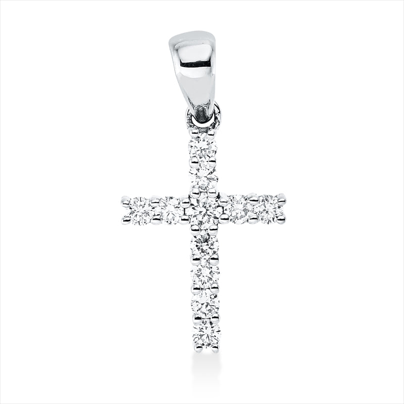 Anhänger 18 kt WG, mit Öse, 11 Brill. 0,14 ct, TW-si