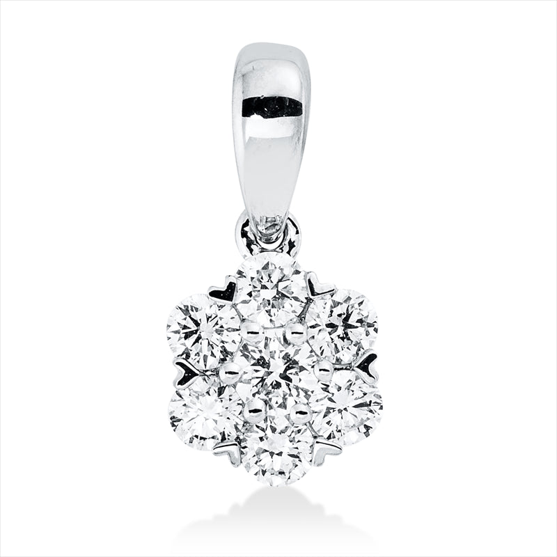Anhänger 18 kt WG, mit Öse, 7 Brill. 0,29 ct, TW-si