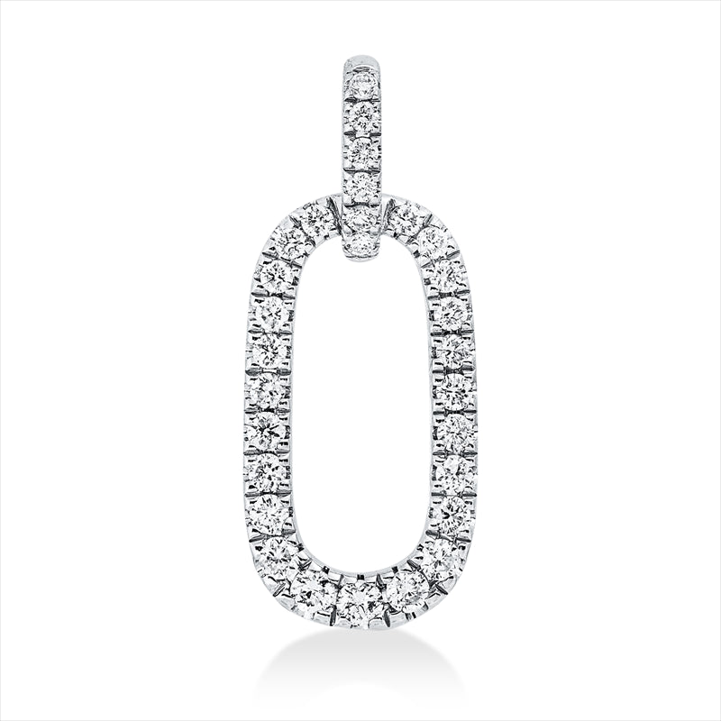 Anhänger 14 kt WG, mit Öse, 23 Brill. 0,29 ct, W-si/pi, 6 Brill. 0,04 ct, W-si/pi