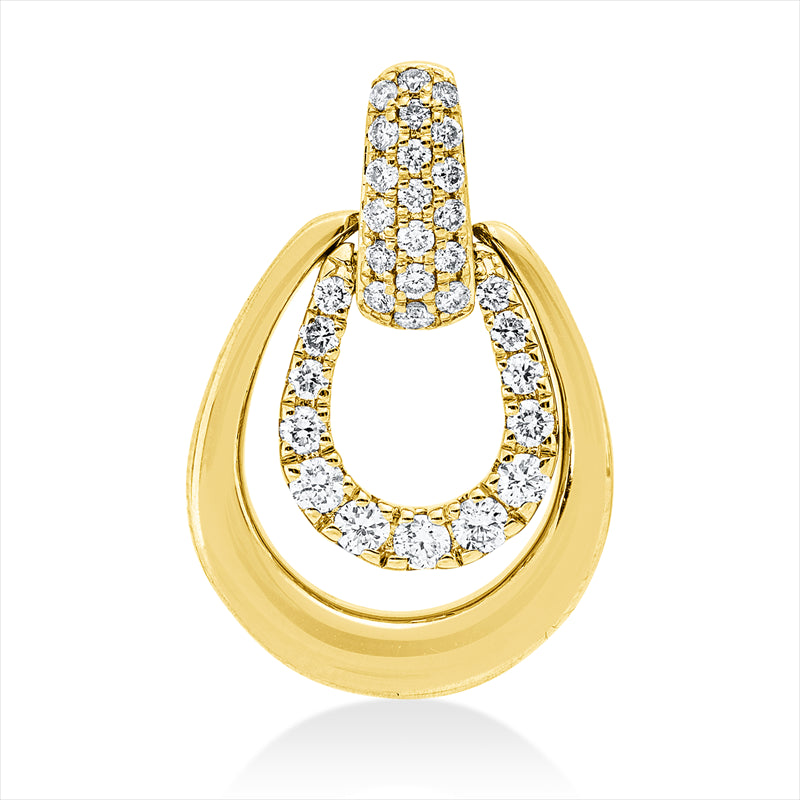 Anhänger 14 kt GG, mit Öse, 7 Brill. 0,12 ct, W-si/pi, 25 Brill. 0,14 ct, W-si/pi