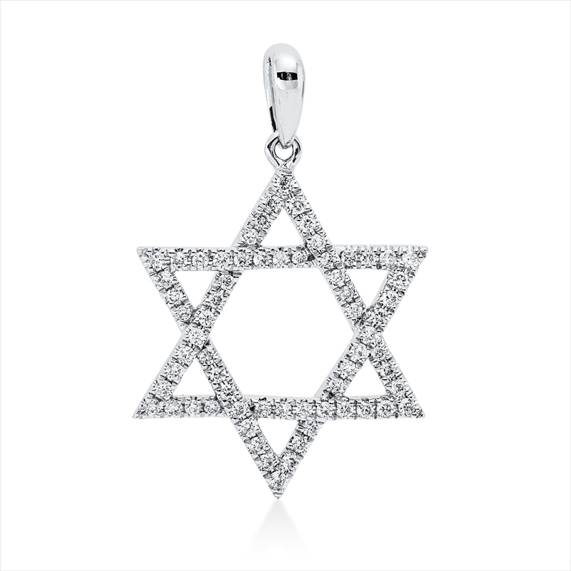 Anhänger 14 kt WG, mit Öse, 66 Brill. 0,26 ct, W-si/pi