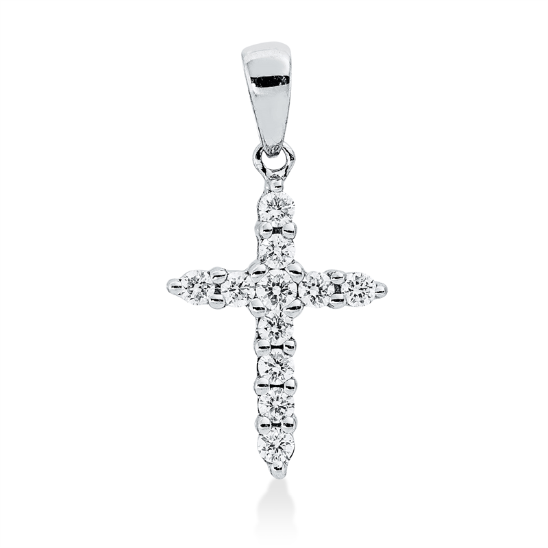 Anhänger 18 kt WG, mit Öse, 11 Brill. 0,23 ct, W-si