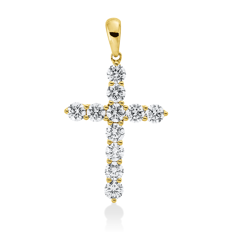 Anhänger 18 kt GG, mit Öse, 11 Brill. 1,48 ct, F-vsi/si