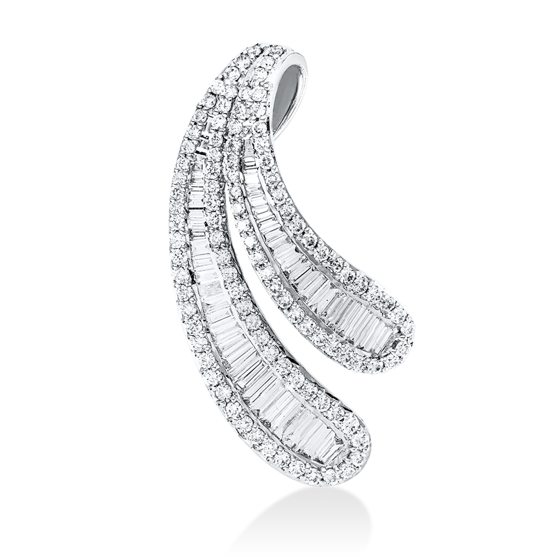 Anhänger 18 kt WG, 13 Trap.0,51ct, TW-vsi/si, 33 Trap. 0,27ct, TW-vsi/si,101 Brill. 0,72ct, TW-vsi/si