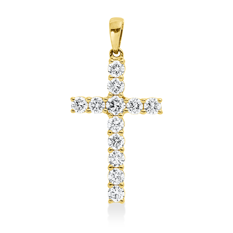 Anhänger 18 kt GG, 11 Brill. 0,60 ct, TW-vsi/si, 1 Brill. 0,09 ct, TW-vsi/si