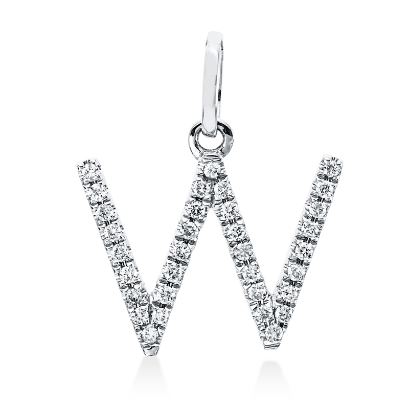 Anhänger 18 kt WG, mit Öse, 33 Brill. 0,07 ct, W-si