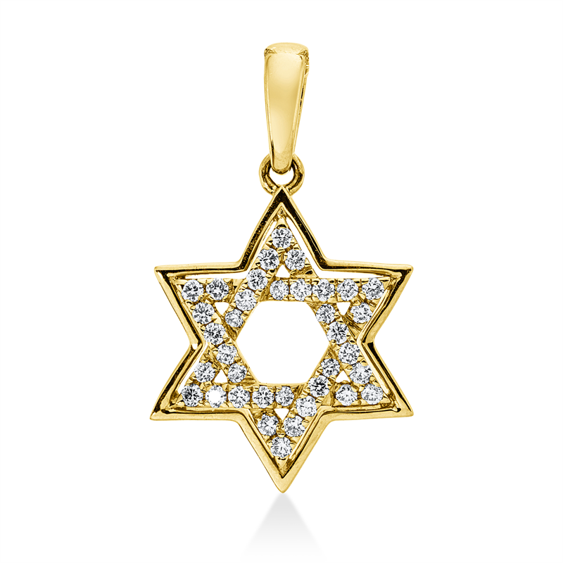 Anhänger 18 kt GG, mit Öse, 36 Brill. 0,23 ct, TW-si