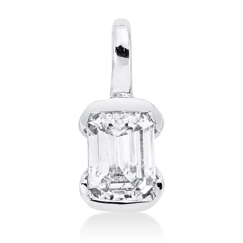 Anhänger 18 kt WG, mit Öse, 1 Sm.schliff 0,18 ct, TW-si