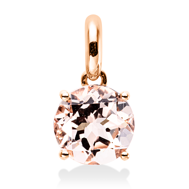 Anhänger 18 kt RG, mit Öse, 4 Brill. 0,06 ct, TW-si, 1 Amethyst 1,74 ct pink