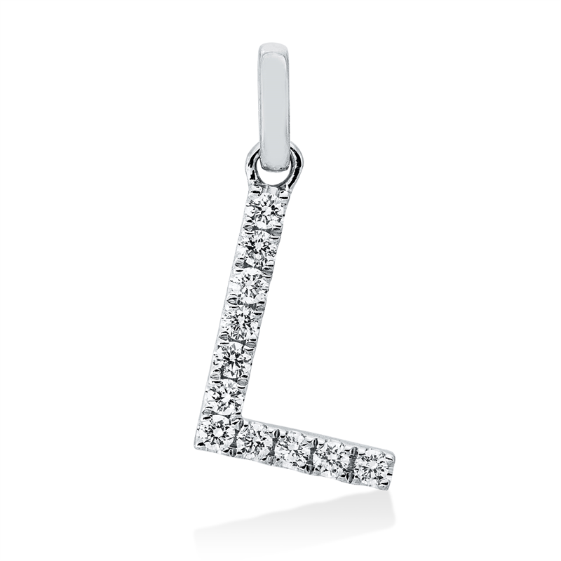 Anhänger 18 kt WG, 11 Brill. 0,12 ct, TW-si