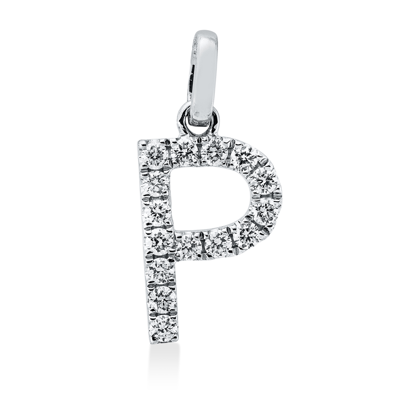 Anhänger 18 kt WG, 15 Brill. 0,16 ct, TW-si