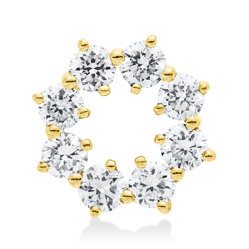Anhänger 18 kt GG, 8 Brill. 0,25 ct, W-si
