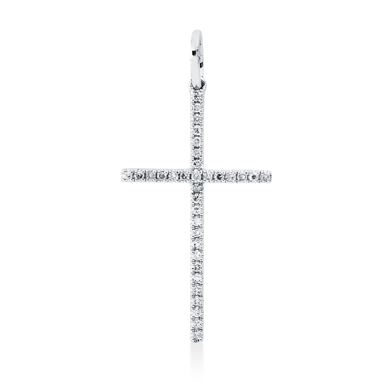 Anhänger 18 kt WG, mit Öse, 34 Dia. 0,08 ct, TW-pi