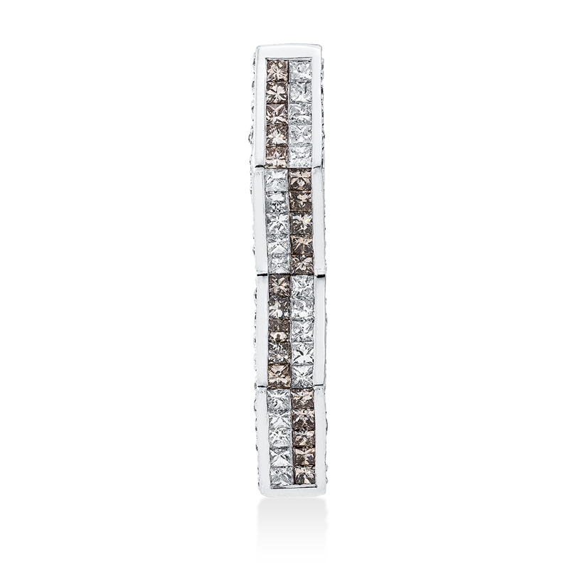 Anhänger 18 kt WG, 20 Princ. 0,49 ct, F-si, 38 Brill. 0,27 ct, F-si, 20 Princ. 0,54 ct, braun