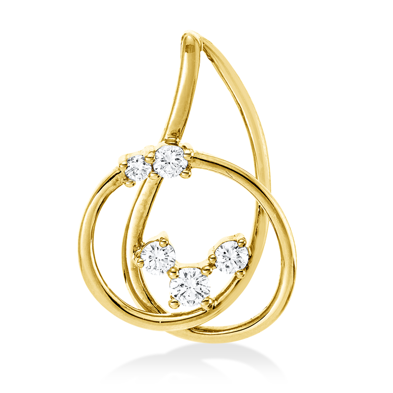 Anhänger 18 kt GG, 1 Brill. 0,02 ct, TW-si, 4 Brill. 0,15 ct, TW-si