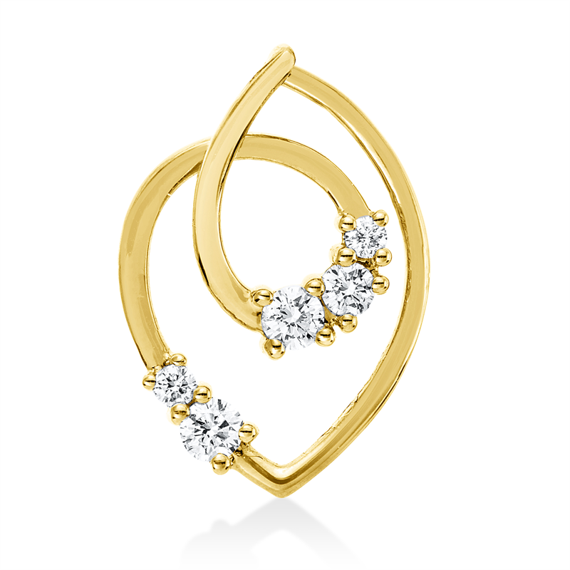 Anhänger 18 kt GG, 2 Brill. 0,04 ct, TW-si, 3 Brill. 0,14 ct, TW-si
