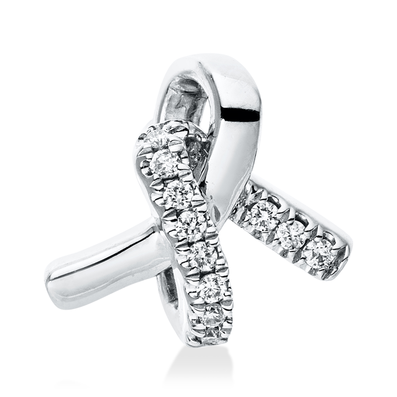 Anhänger 18 kt WG, 11 Brill. 0,55 ct, TW-si