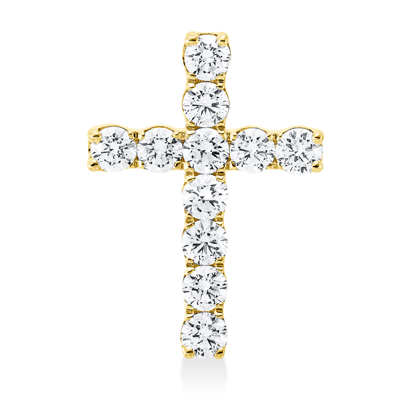 Anhänger 18 kt GG, 11 Brill. 1,00 ct, TW-si