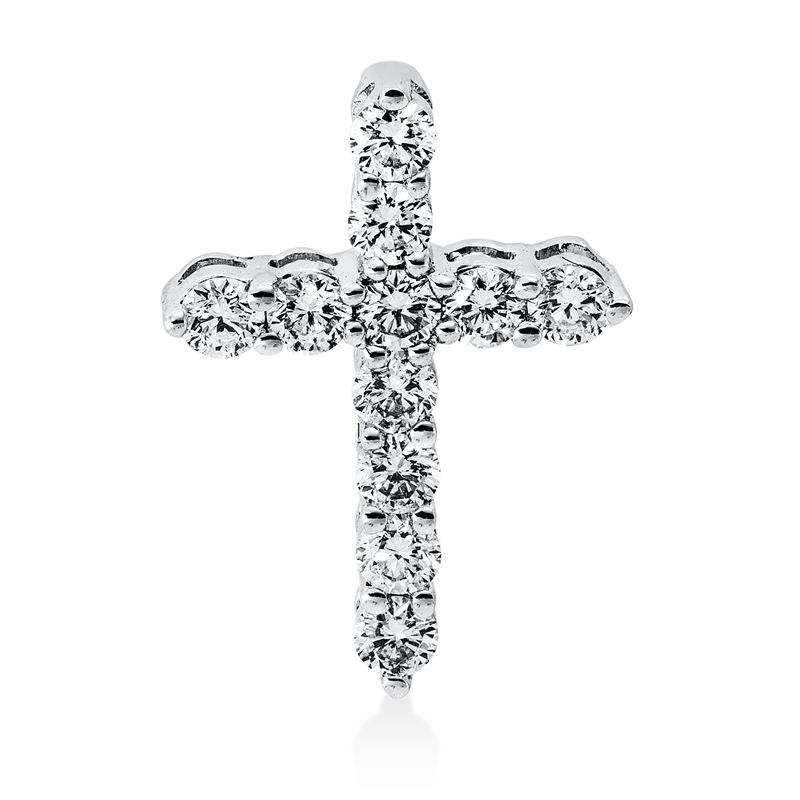 Anhänger 18 kt WG, 11 Brill. 0,24 ct, TW-si