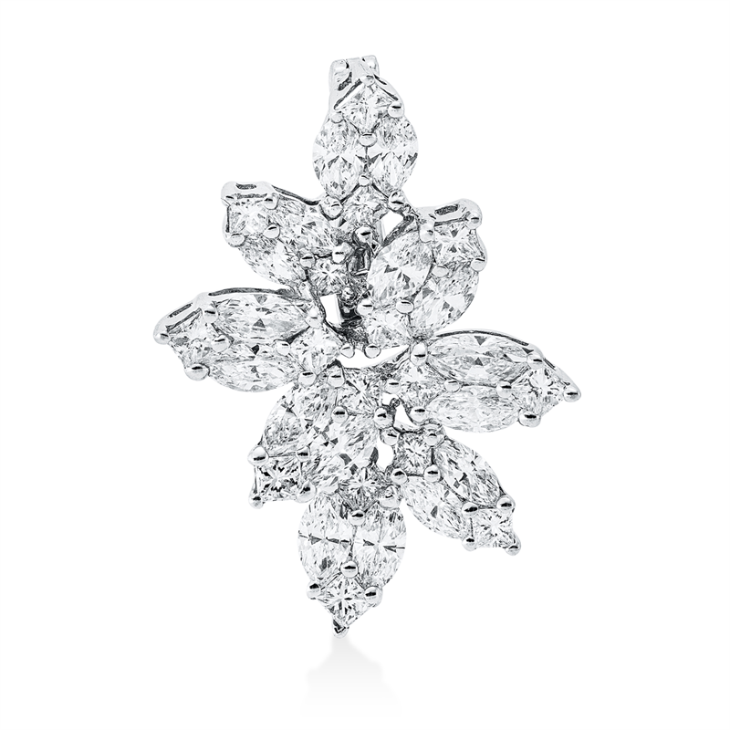 ABVERKAUF Anhänger 18 kt WG, 16 Princ. 0,74 ct, TW-vsi, 16 Nav. 1,52 ct, TW-vsi