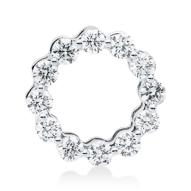 Anhänger 18 kt WG, 12 Brill. 0,50 ct, TW-si