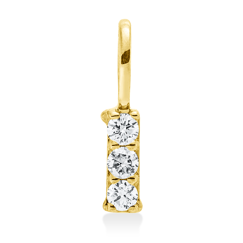Anhänger 18 kt GG, mit Öse, 3 Brill. 0,07 ct, W-si
