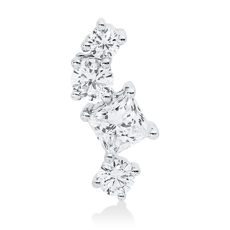Anhänger 14 kt WG, 1 Princ. 0,31 ct, 1 Brill. 0,08 ct, 1 Brill. 0,11 ct, 1 Brill. 0,05 ct, W-si