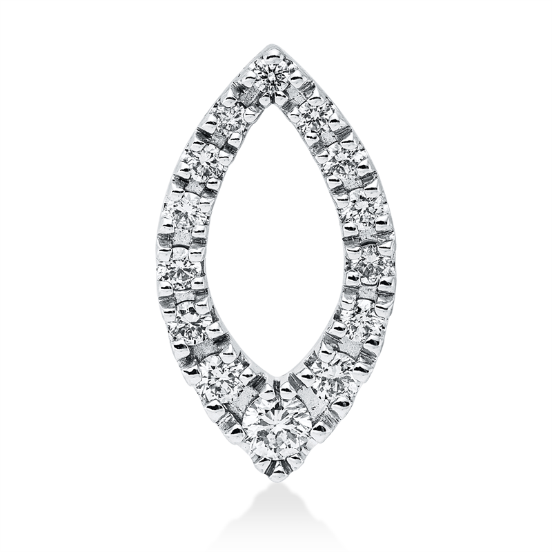 Anhänger 14 kt WG, 14 Brill. 0,38 ct, W-si