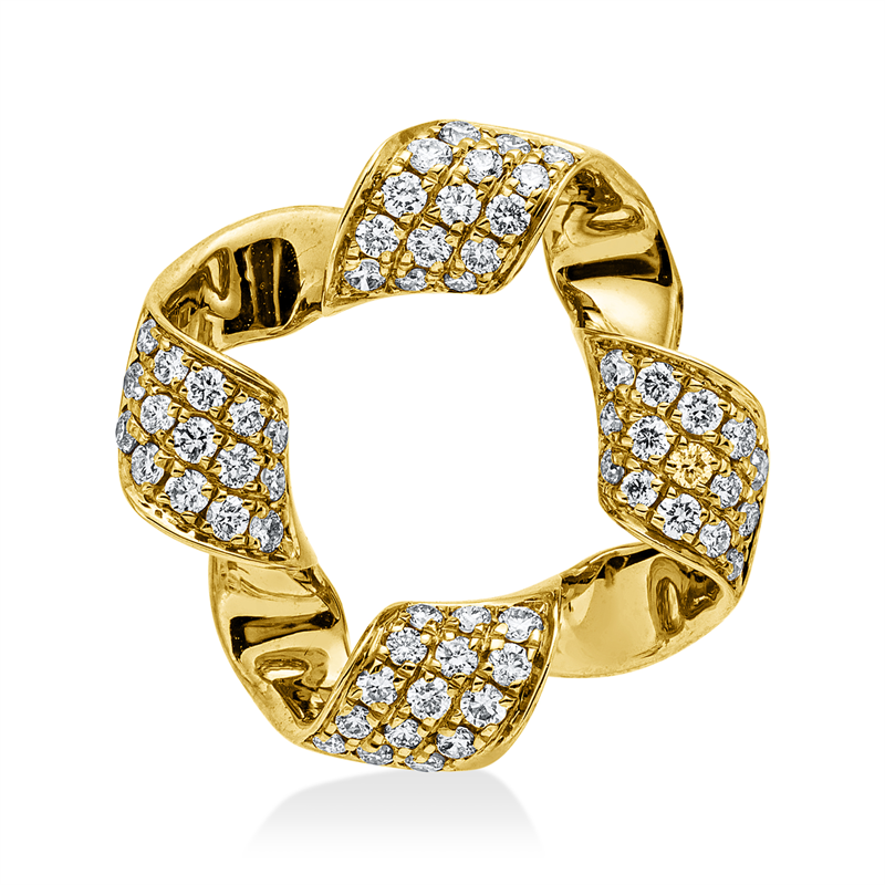 Anhänger 14 kt GG, 60 Brill. 0,34 ct, W-si/pi