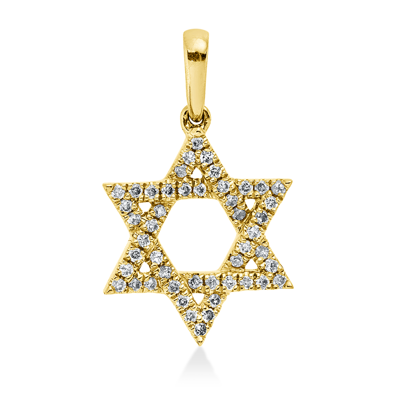 Anhänger 18 kt GG, mit Öse, 48 Brill. 0,12 ct, I-pi