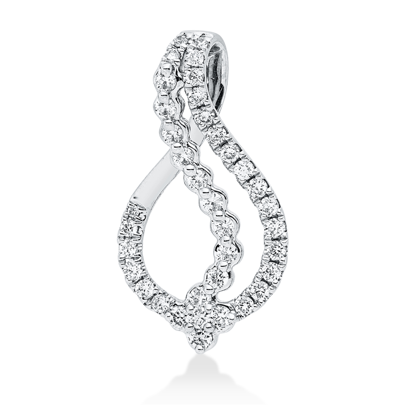 Anhänger 18 kt WG, 29 Brill. 0,28 ct, TW-si, 8 Brill. 0,04 ct, TW-si