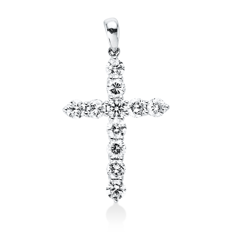 Anhänger 18 kt WG, mit Öse, 11 Brill. 2,11 ct, TW-si