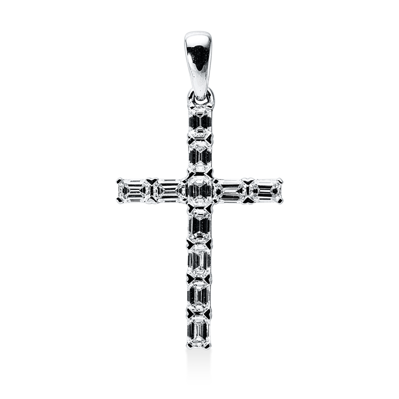 Anhänger 18 kt WG, mit Öse, 11 Sm.schliff 0,95 ct, TW-vsi/si