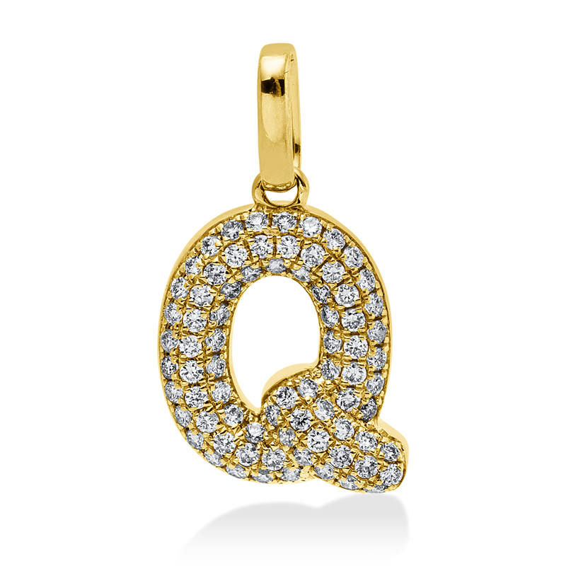 Anhänger 18 kt GG, mit Öse, 76 Brill. 0,13 ct, W-si