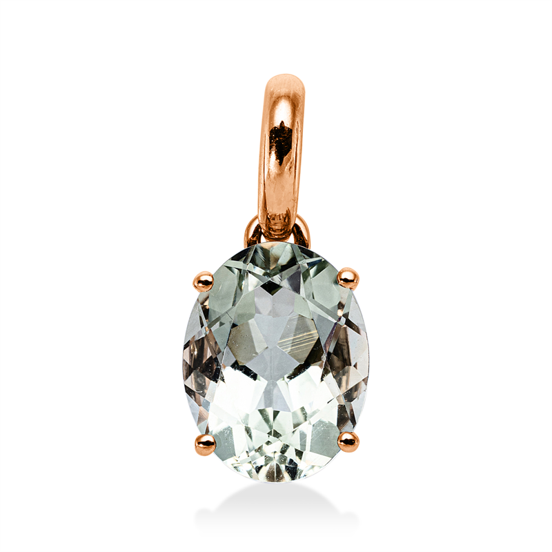 Anhänger 18 kt RG, mit Öse, 1 Amethyst 1,80 ct grün