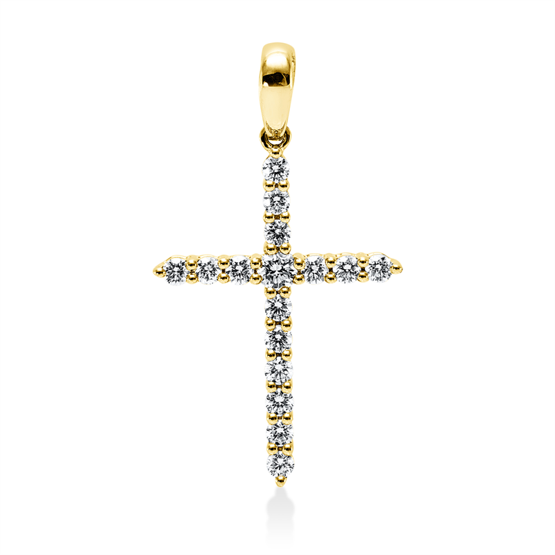 Anhänger 18 kt GG, 16 Brill. 0,32 ct, TW-si
