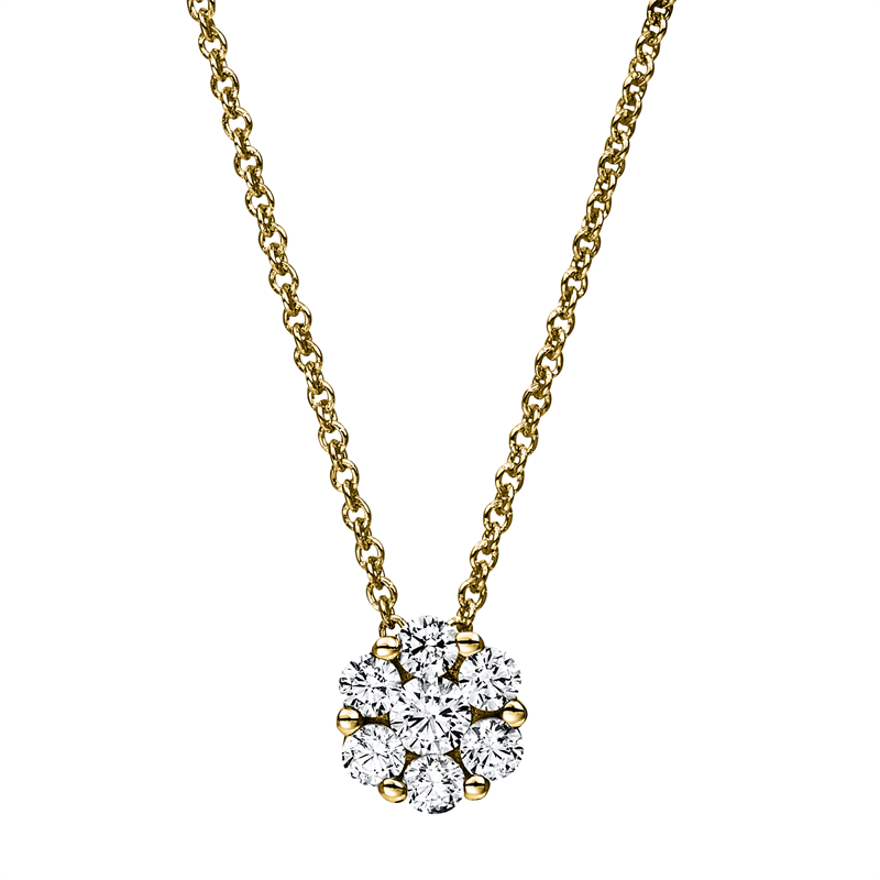 Collier 18 kt GG, 1 Brill. 0,13 ct, TW-si, 6 Brill. 0,40 ct, TW-si