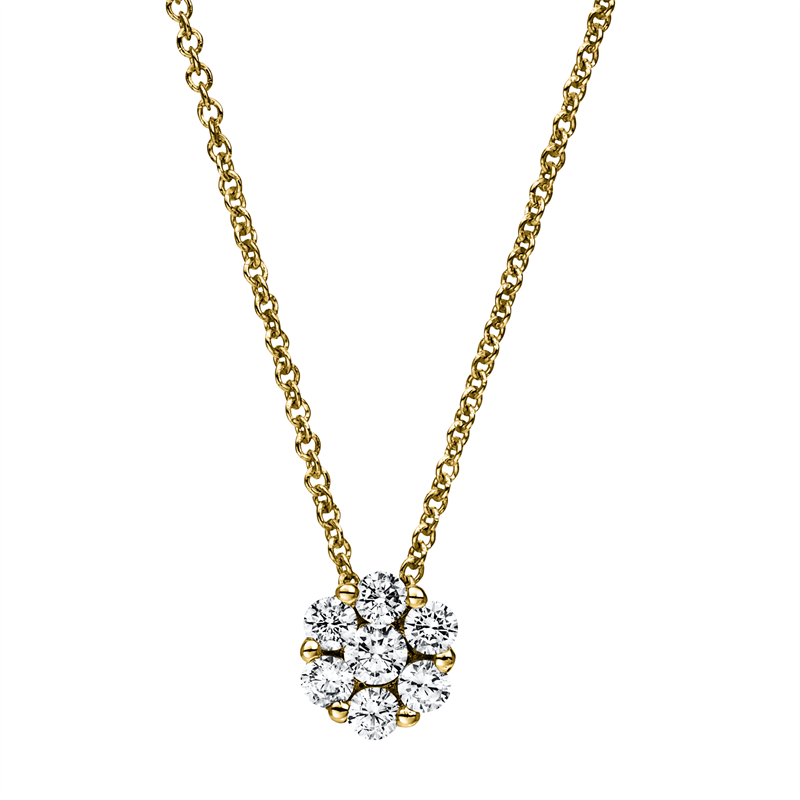 Collier 14 kt GG, 1 Brill. 0,10 ct, TW-si, 6 Brill. 0,33 ct, TW-si