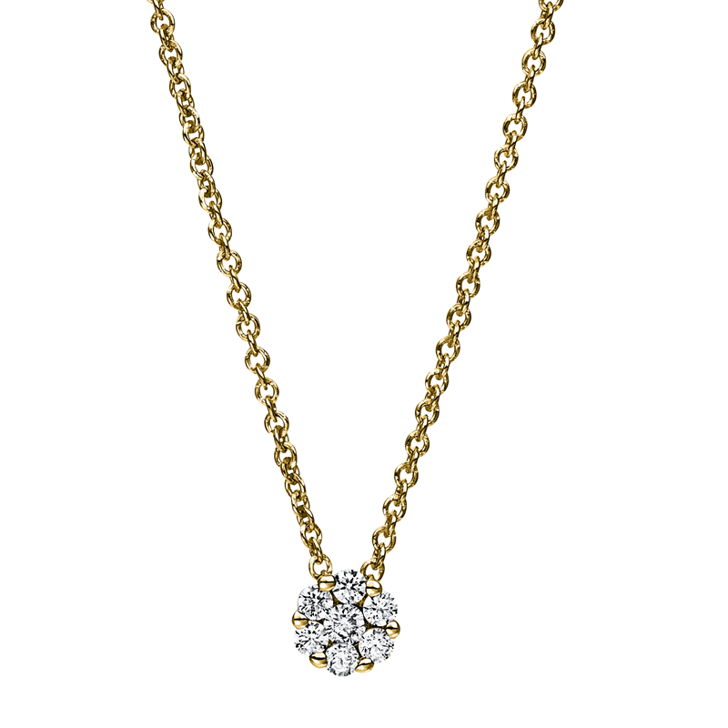 Collier 18 kt GG, 1 Brill. 0,04 ct, TW-si, 6 Brill. 0,13 ct, TW-si