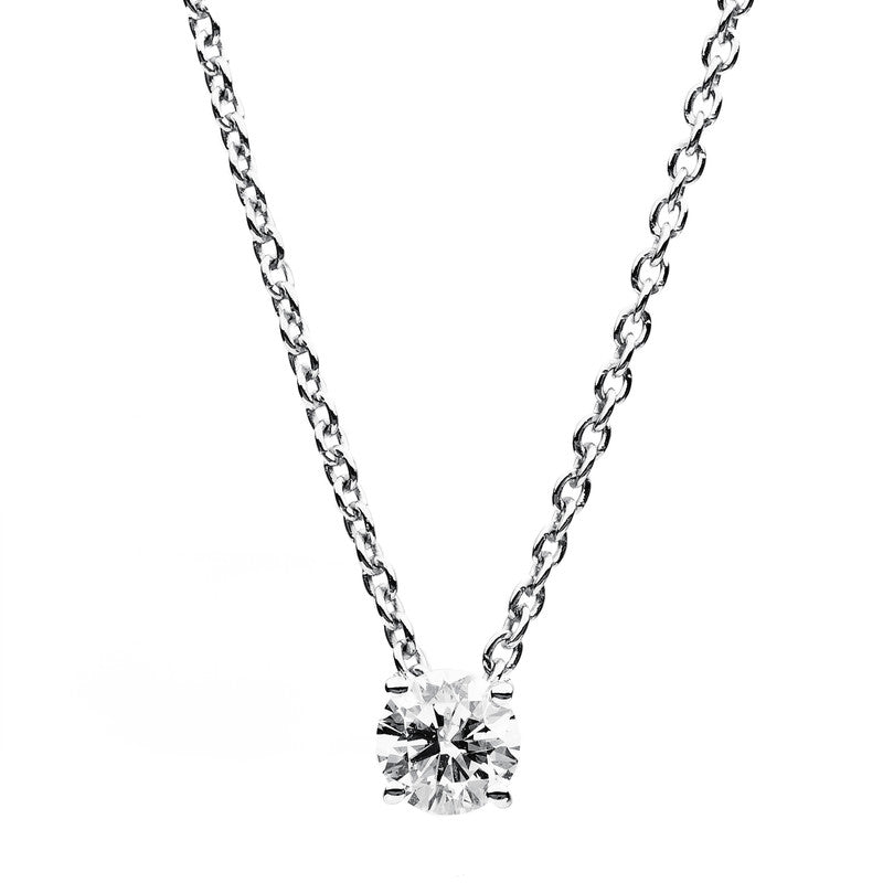 Collier 14 kt WG, 1 Brill. 0,10 ct, TW-si