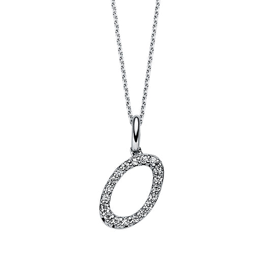 Collier 14 kt WG, 19 Brill. 0,07 ct, TW-si