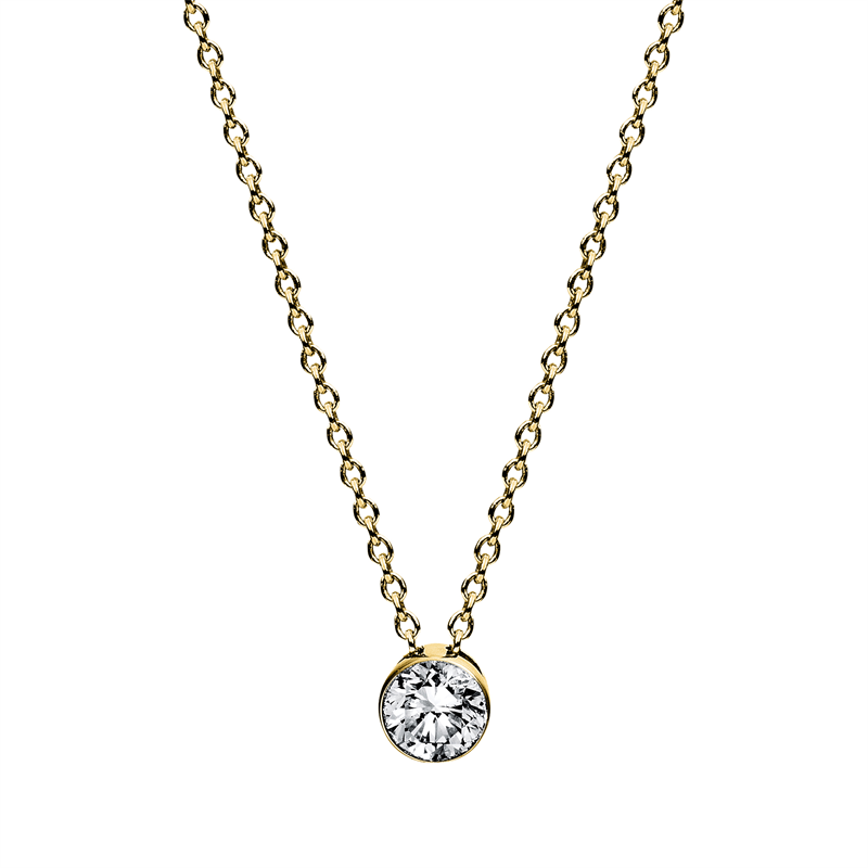 Collier 14 kt GG, 1 Brill. 0,20 ct, TW-si