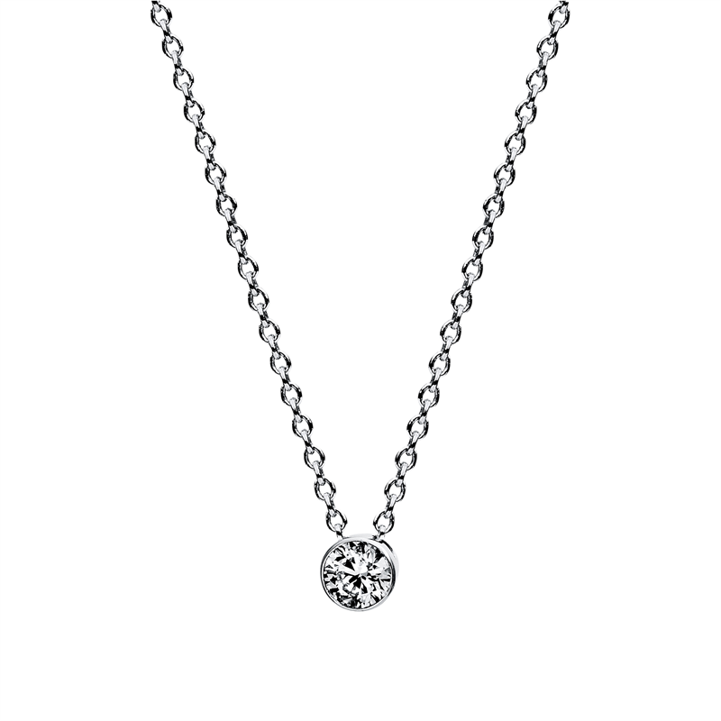 Collier 18 kt WG, 1 Brill. 0,10 ct, TW-si