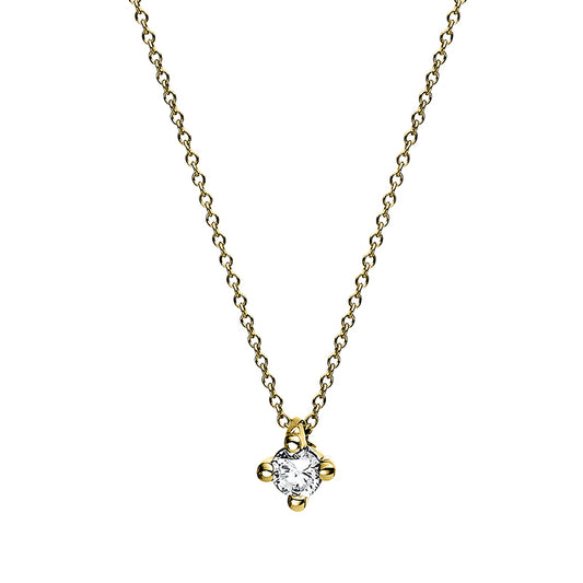 Collier 14 kt GG, 1 Brill. 0,07 ct, TW-si